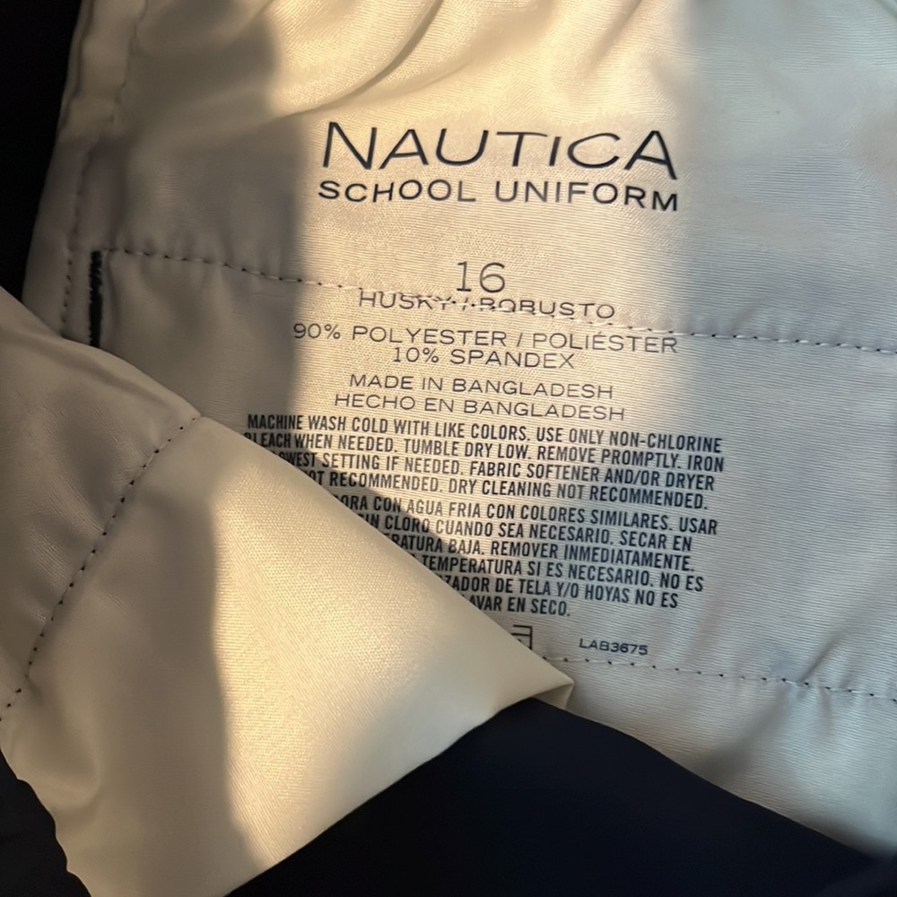 Nautica Boys Size 16 Husky School Uniform Navy Shorts - Picture 3 of 4